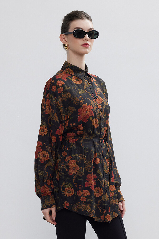 BE BLUE - FLORAL DESEN VINTAGE GÖMLEK