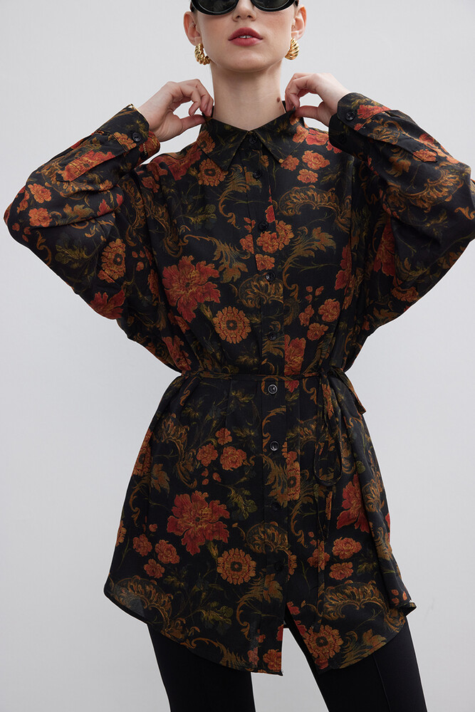 BE BLUE - FLORAL DESEN VINTAGE GÖMLEK