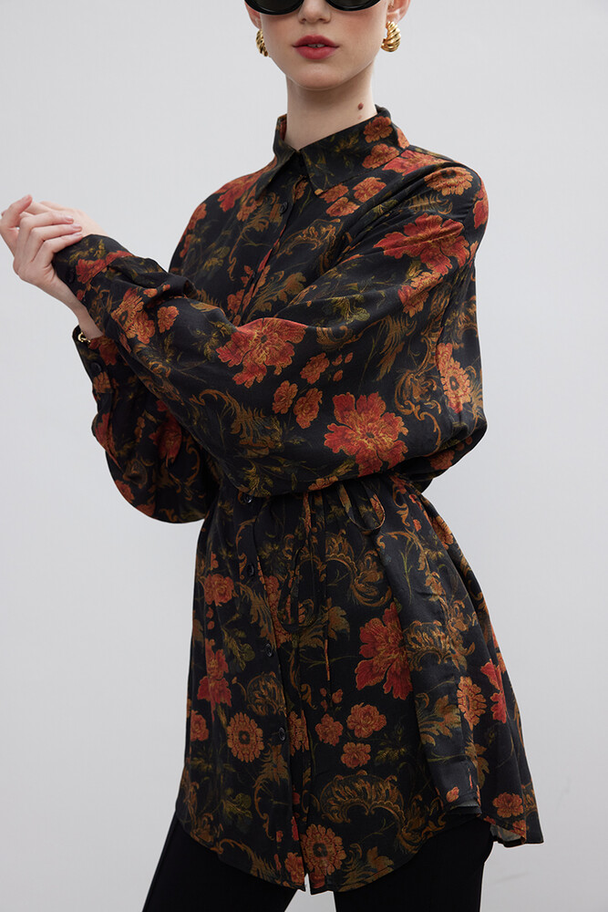 BE BLUE - FLORAL DESEN VINTAGE GÖMLEK