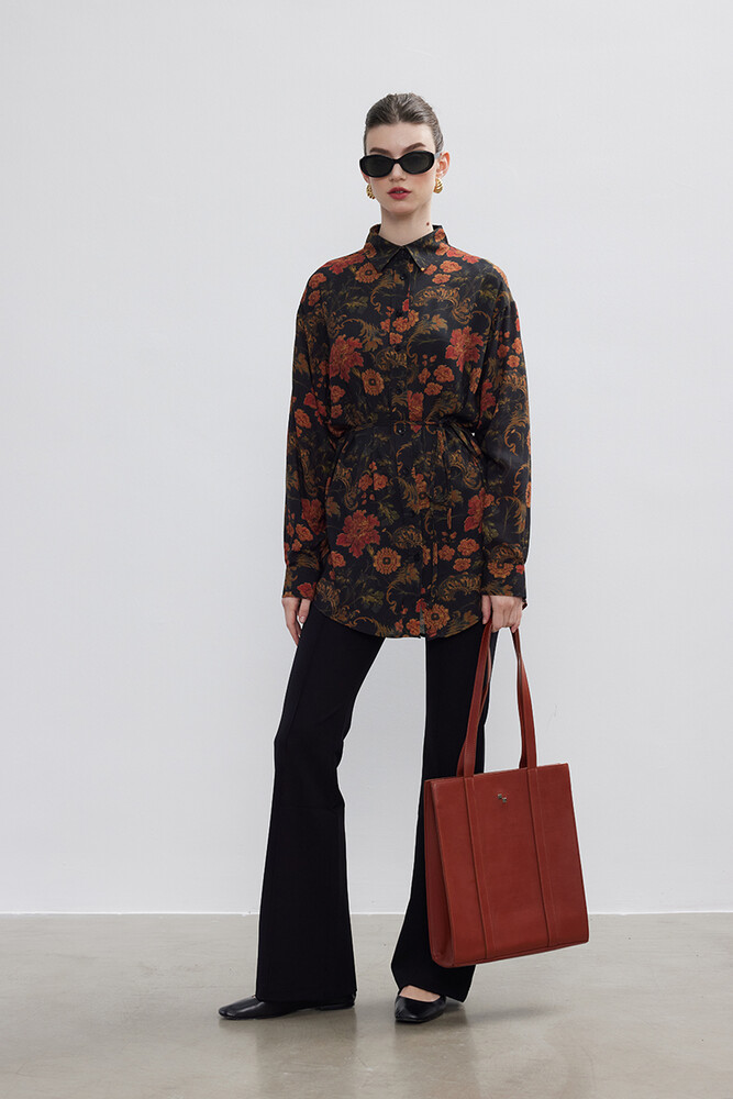 BE BLUE - FLORAL DESEN VINTAGE GÖMLEK