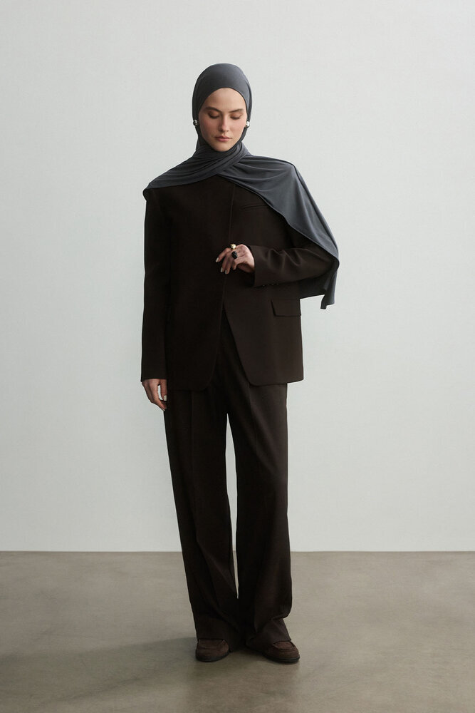 BE BLUE - FÜME BAMBU PENYE ŞAL