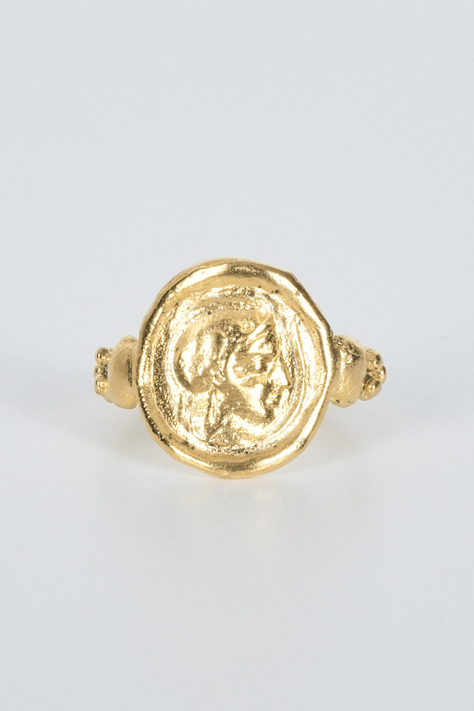 BE BLUE - GOLD MADALYON YÜZÜK