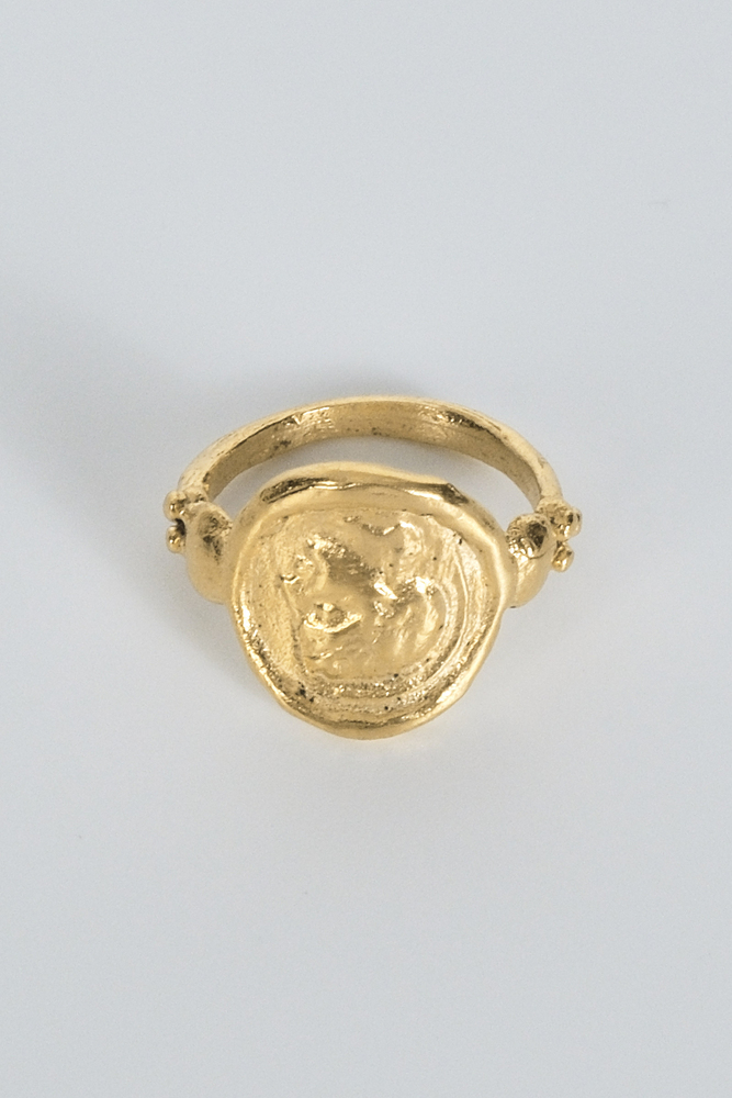 BE BLUE - GOLD MADALYON YÜZÜK