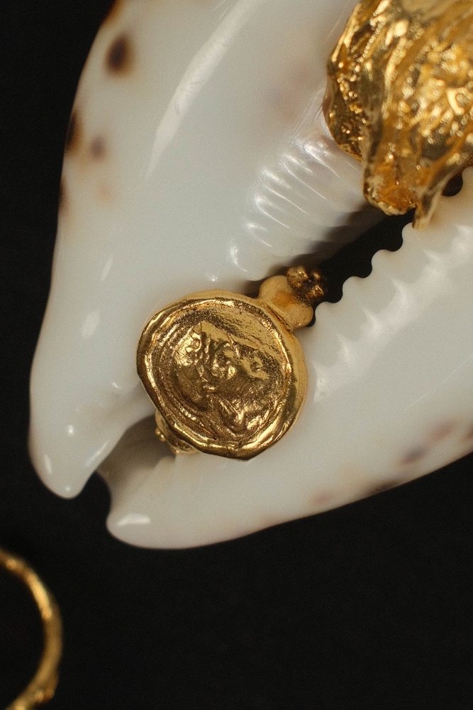 BE BLUE - GOLD MADALYON YÜZÜK