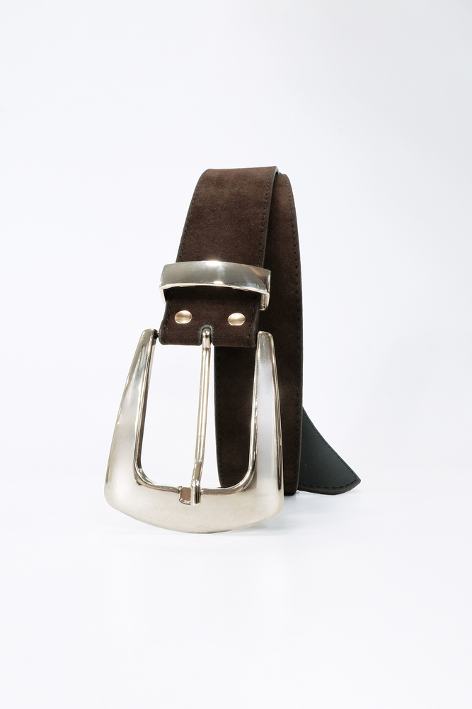 BE BLUE - KAHVERENGİ GOLD TOKALI SÜET KEMER