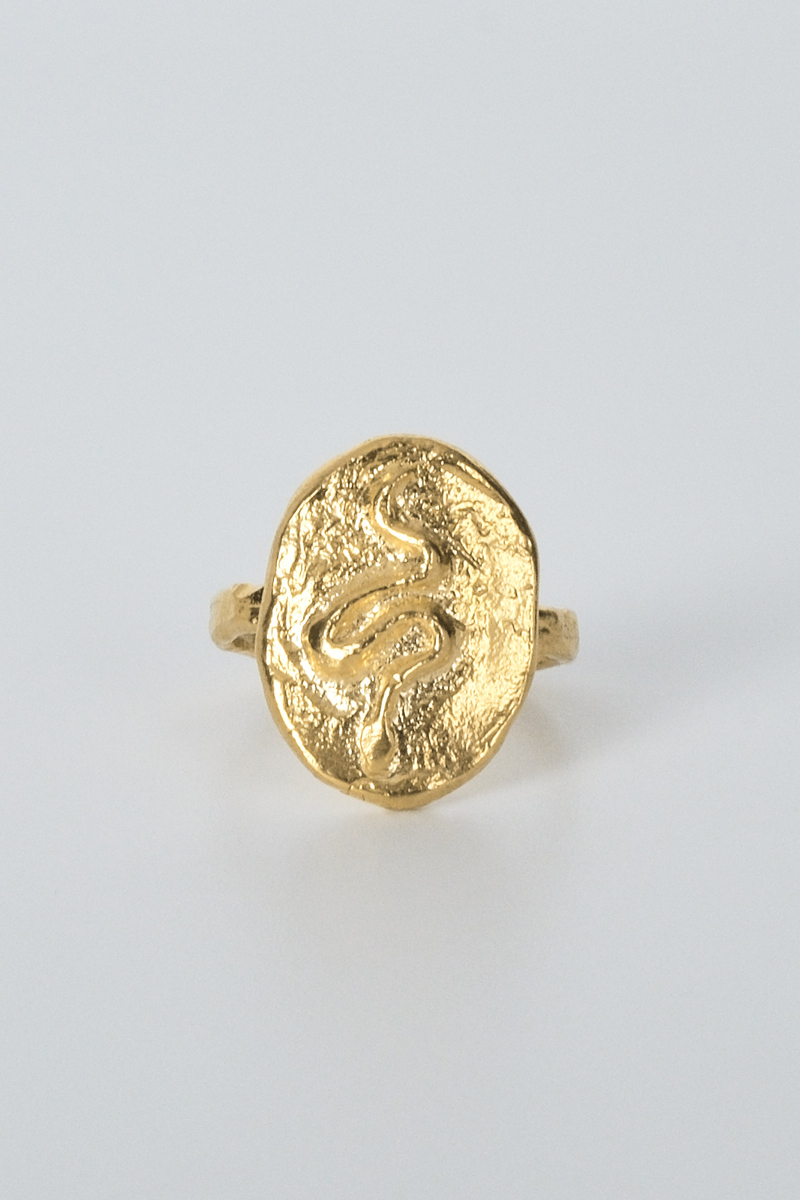 GOLD YILAN FİGÜRLÜ YÜZÜK