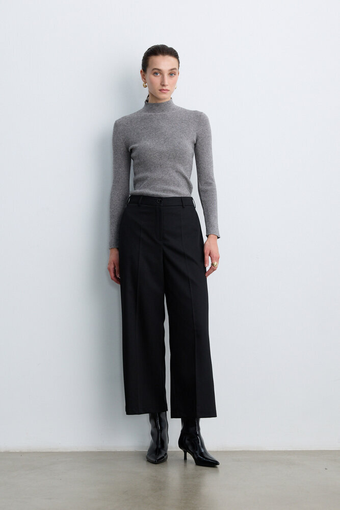 BE BLUE - GRİ MELANJ BALIKÇI TRİKO KAZAK