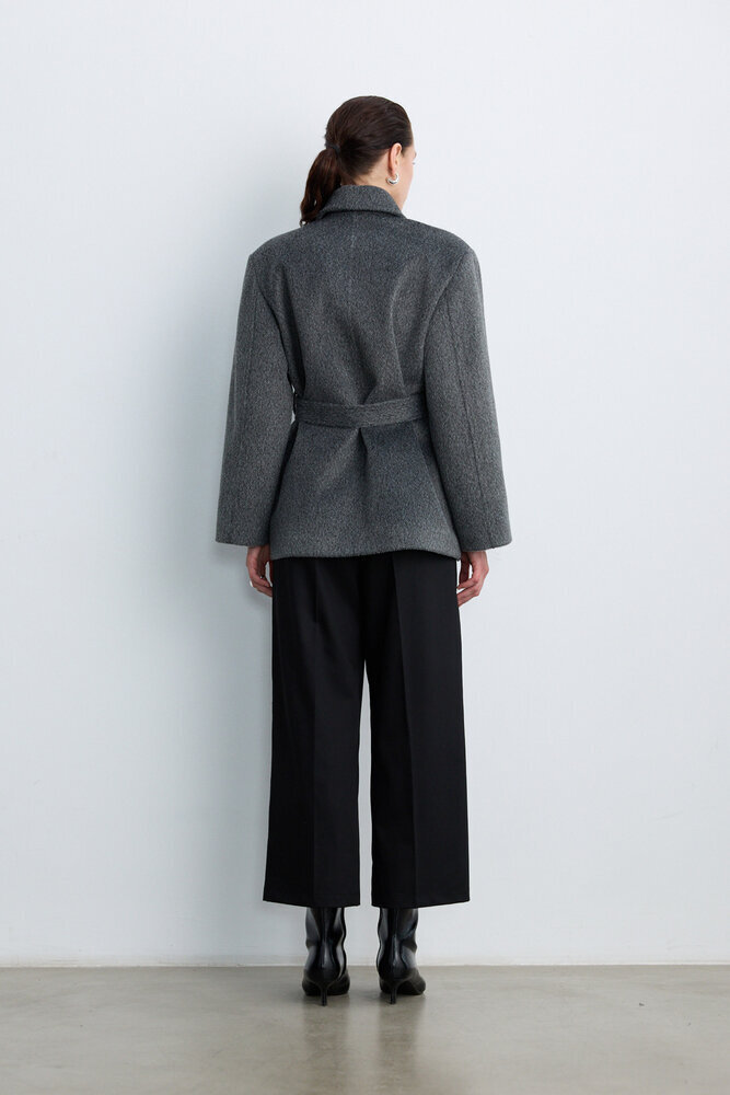 BE BLUE - GRİ MELANJ ORTA BOY KAŞE KABAN