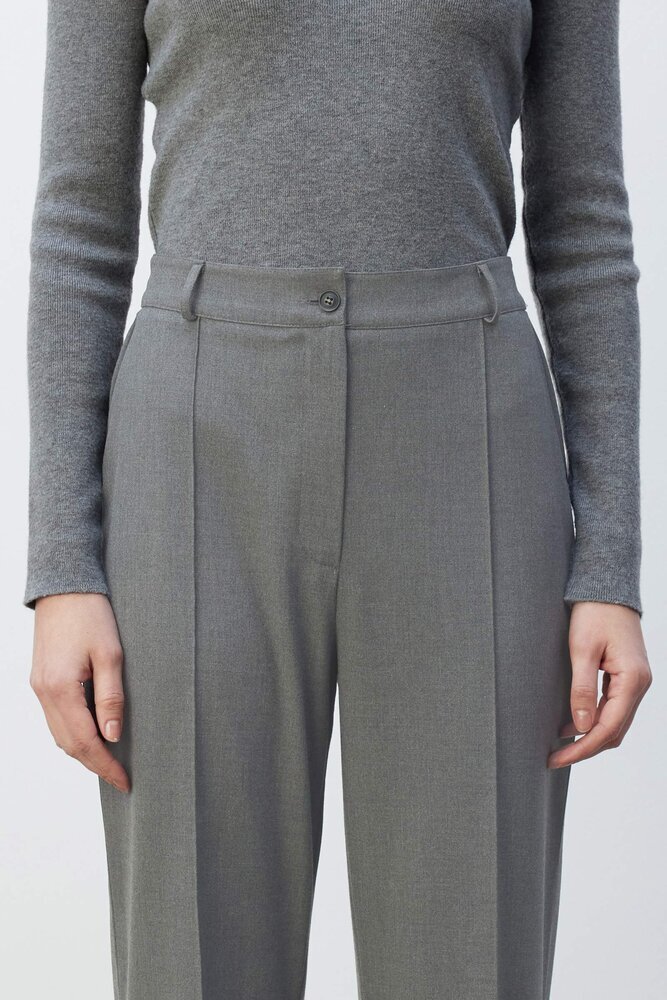 BE BLUE - GRİ NERVÜRLÜ PALAZZO PANTOLON