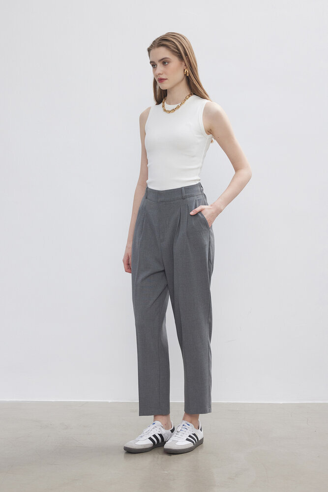 BE BLUE - GRİ ÜTÜ İZLİ PANTOLON