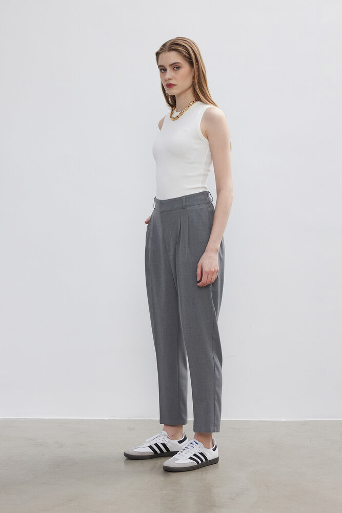 BE BLUE - GRİ ÜTÜ İZLİ PANTOLON
