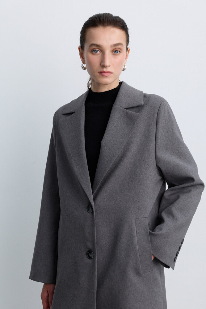 BE BLUE - GRİ UZUN BLAZER