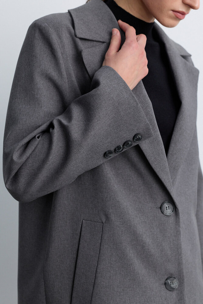 BE BLUE - GRİ UZUN BLAZER