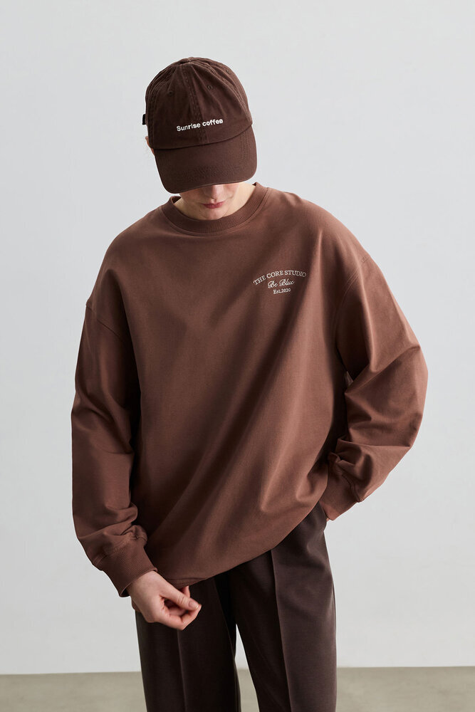 GÜL KURUSU BİSİKLET YAKA UZUN SWEATSHIRT - Thumbnail