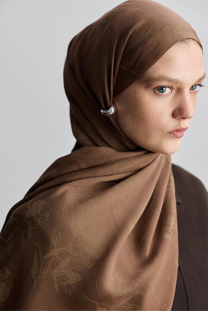 BE BLUE - GÜL KURUSU MAGNOLIA MAT JAKARLI ŞAL