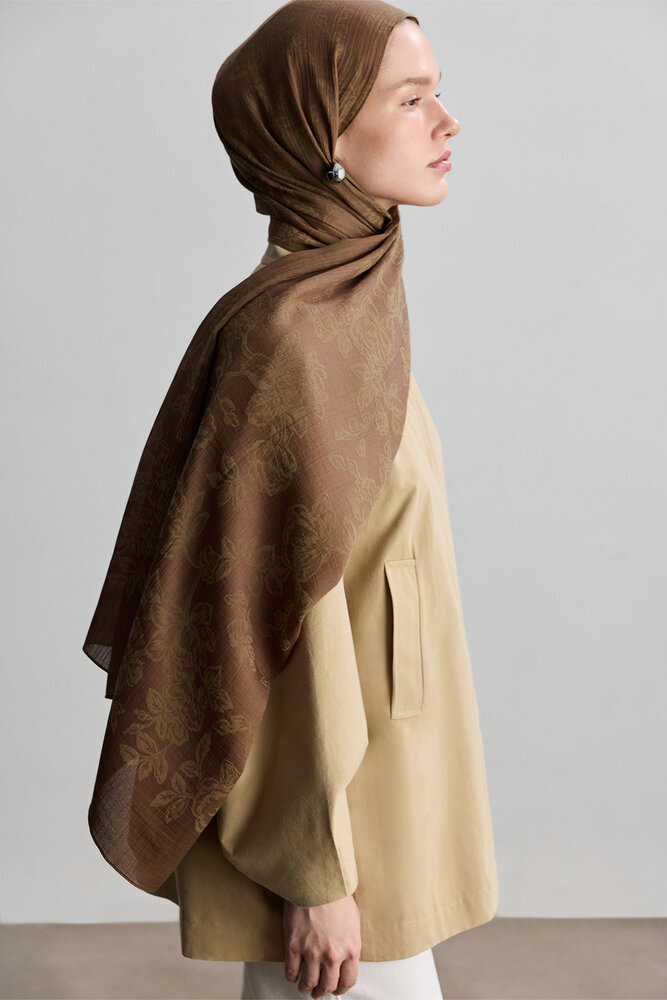 BE BLUE - GÜL KURUSU ROSE MAT JAKARLI ŞAL