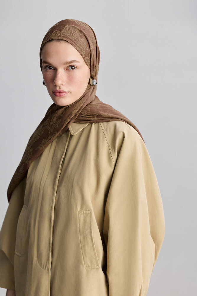 BE BLUE - GÜL KURUSU ROSE MAT JAKARLI ŞAL