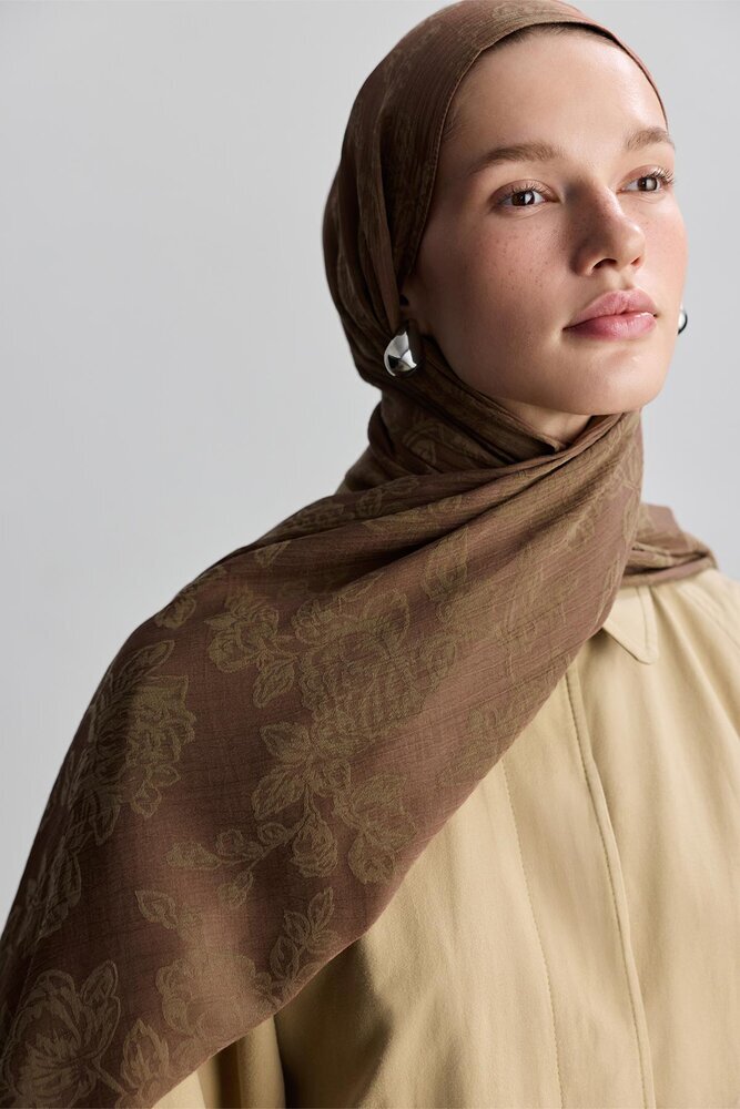 BE BLUE - GÜL KURUSU ROSE MAT JAKARLI ŞAL