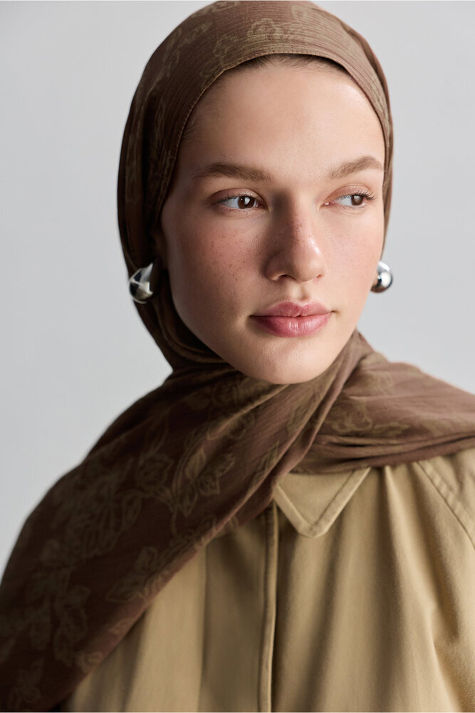 BE BLUE - GÜL KURUSU ROSE MAT JAKARLI ŞAL