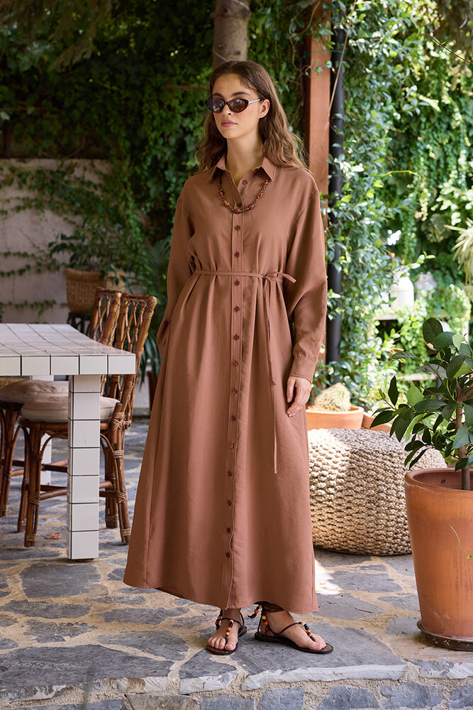 BE BLUE - GÜLKURUSU VINTAGE GÖMLEK ELBİSE