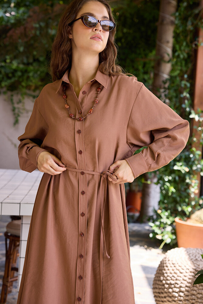 BE BLUE - GÜLKURUSU VINTAGE GÖMLEK ELBİSE