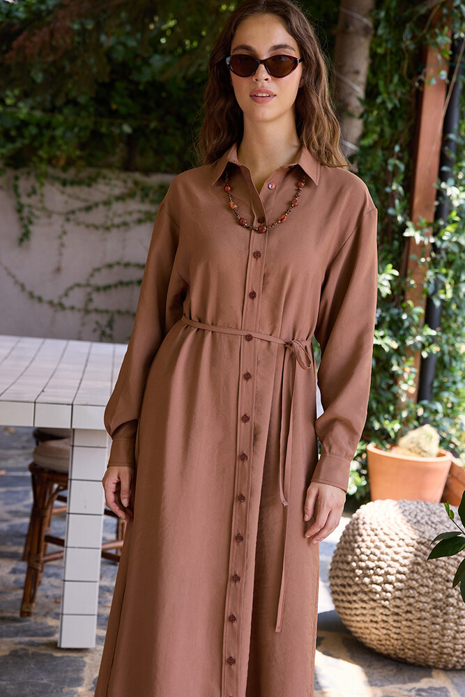 BE BLUE - GÜLKURUSU VINTAGE GÖMLEK ELBİSE