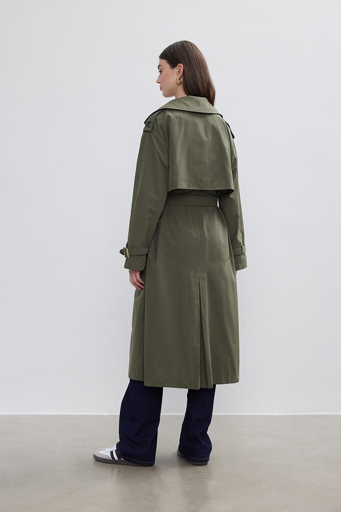 BE BLUE - HAKİ ÇİFT RÜZGARLIKLI TRENÇKOT