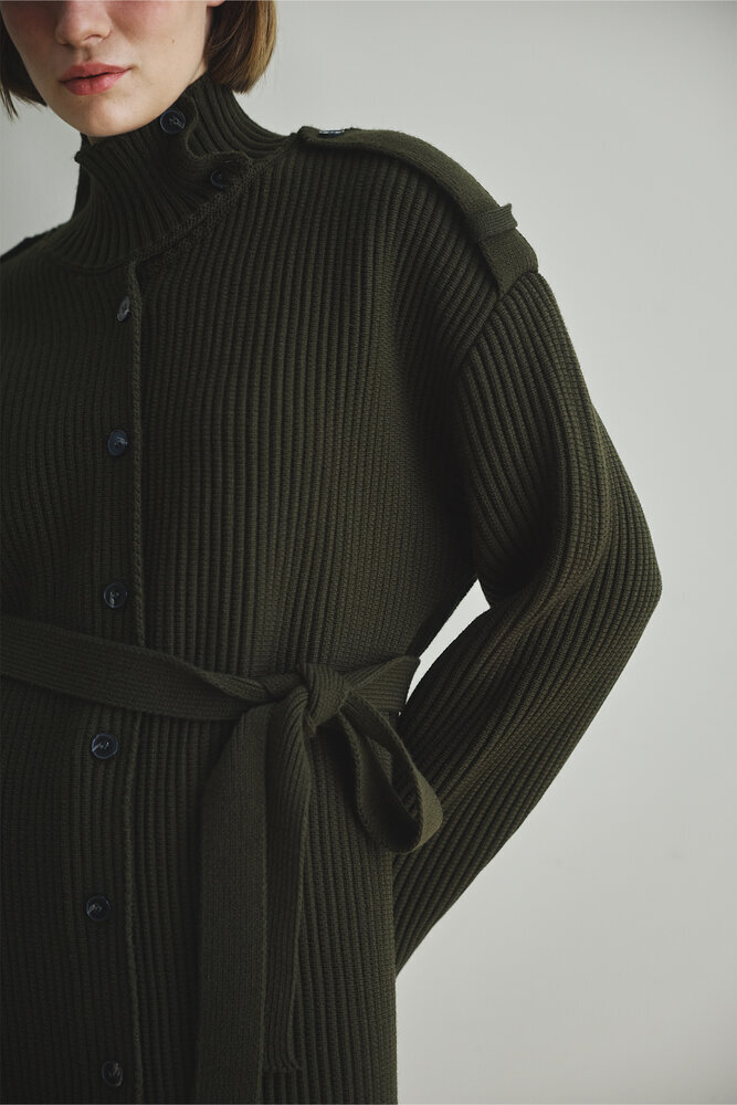 BE BLUE - HAKİ DİK YAKA HIRKA