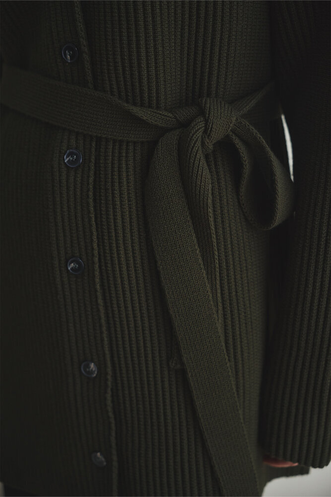 BE BLUE - HAKİ DİK YAKA HIRKA