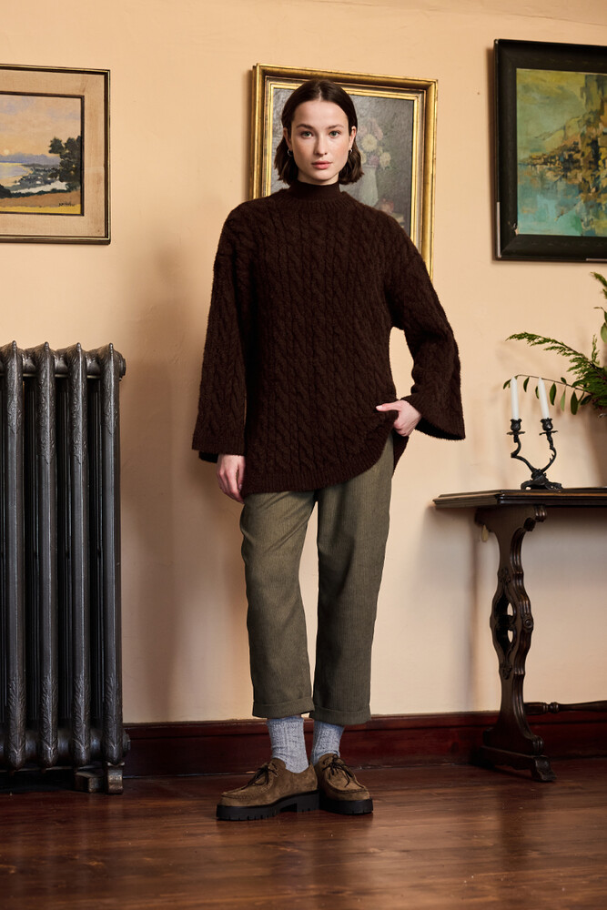 BE BLUE - HAKİ KADİFE BİNİCİ PANTOLON