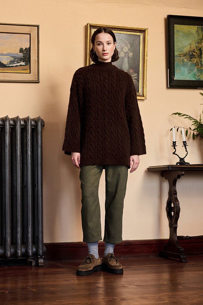 BE BLUE - HAKİ KADİFE BİNİCİ PANTOLON