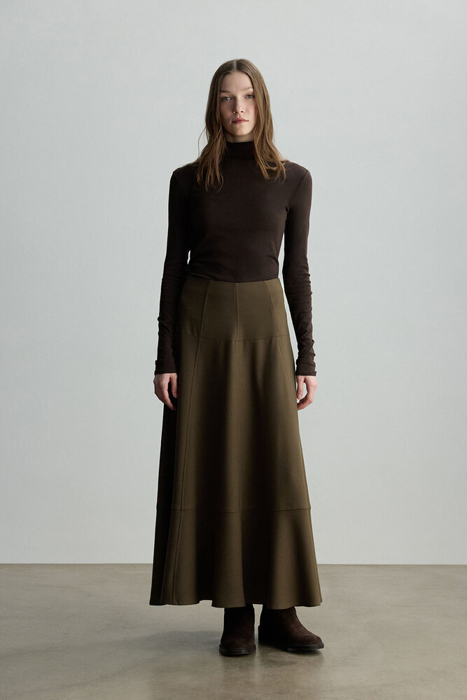 BE BLUE - HAKİ KORSAJ DETAYLI ETEK