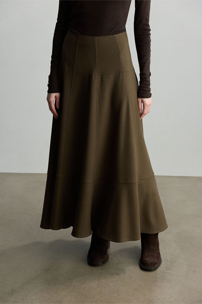 BE BLUE - HAKİ KORSAJ DETAYLI ETEK