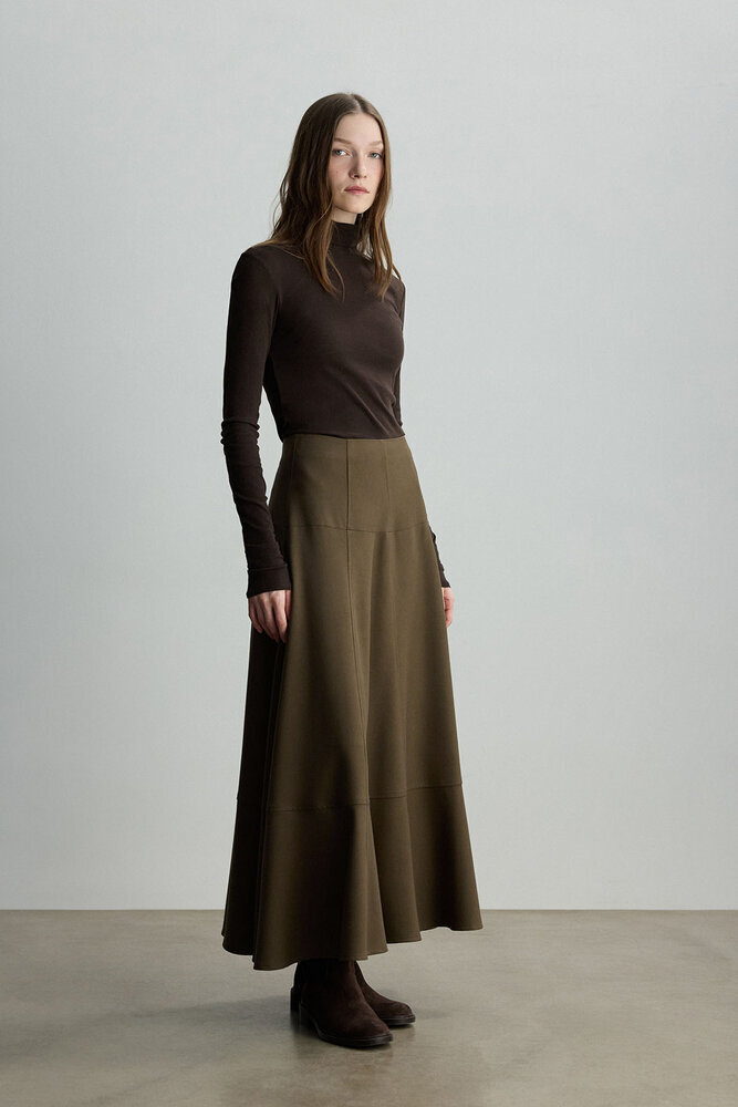 BE BLUE - HAKİ KORSAJ DETAYLI ETEK