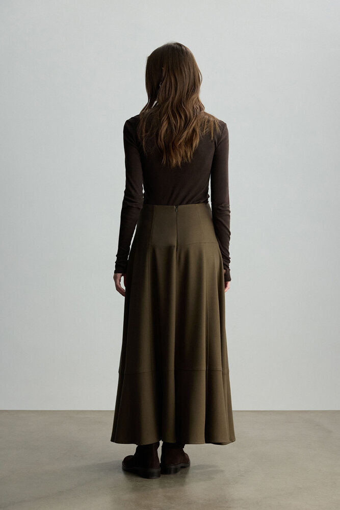 BE BLUE - HAKİ KORSAJ DETAYLI ETEK