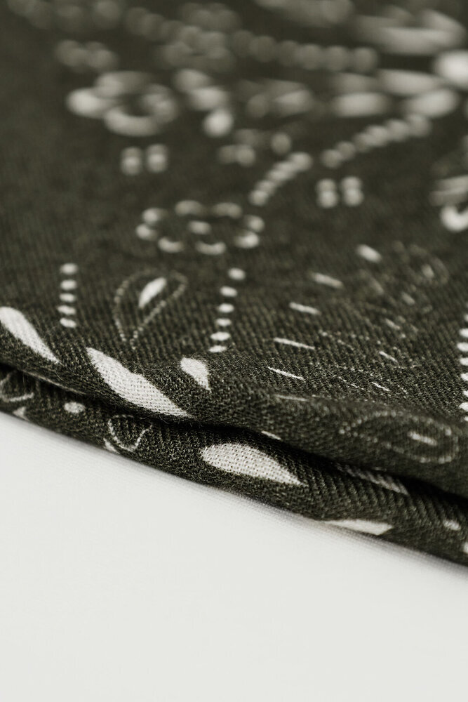 BE BLUE - HAKİ ŞAL DESENLİ FULAR