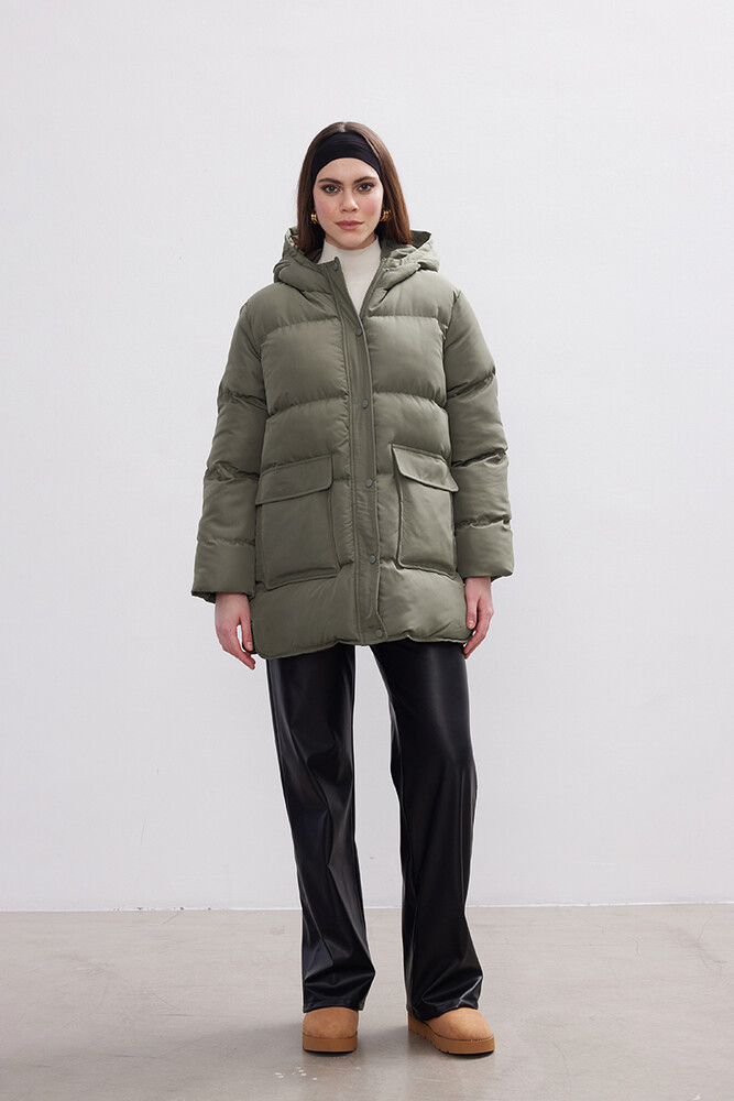 BE BLUE - HAKİ ŞİŞME MONT