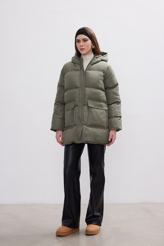 BE BLUE - HAKİ ŞİŞME MONT