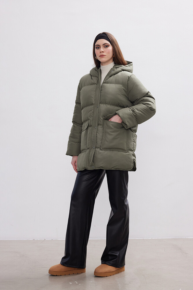 BE BLUE - HAKİ ŞİŞME MONT