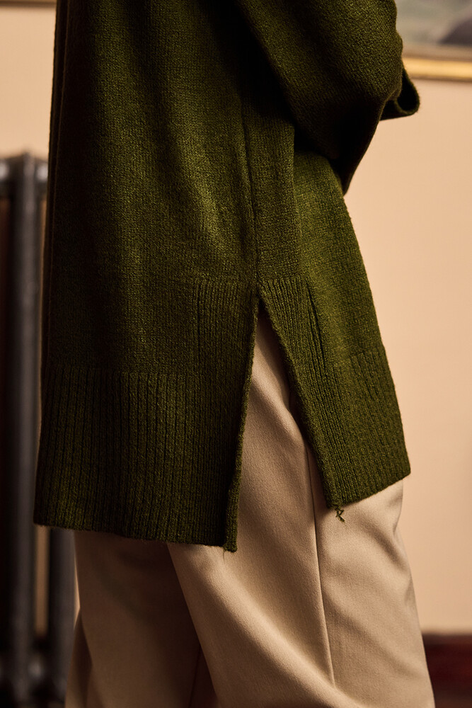 BE BLUE - HAKİ SOFT KAZAK