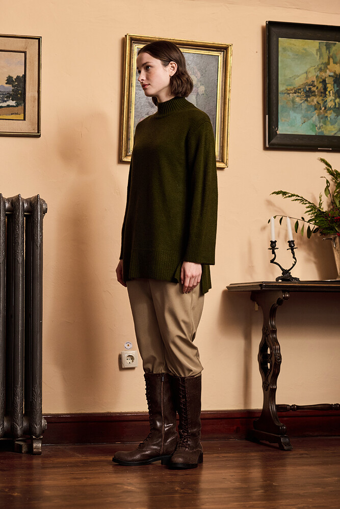 BE BLUE - HAKİ SOFT KAZAK