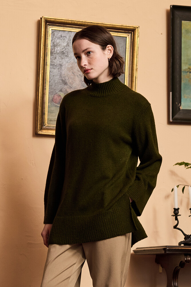 BE BLUE - HAKİ SOFT KAZAK