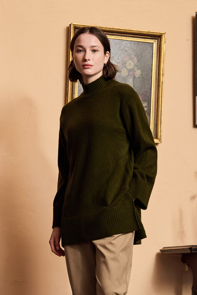 BE BLUE - HAKİ SOFT KAZAK