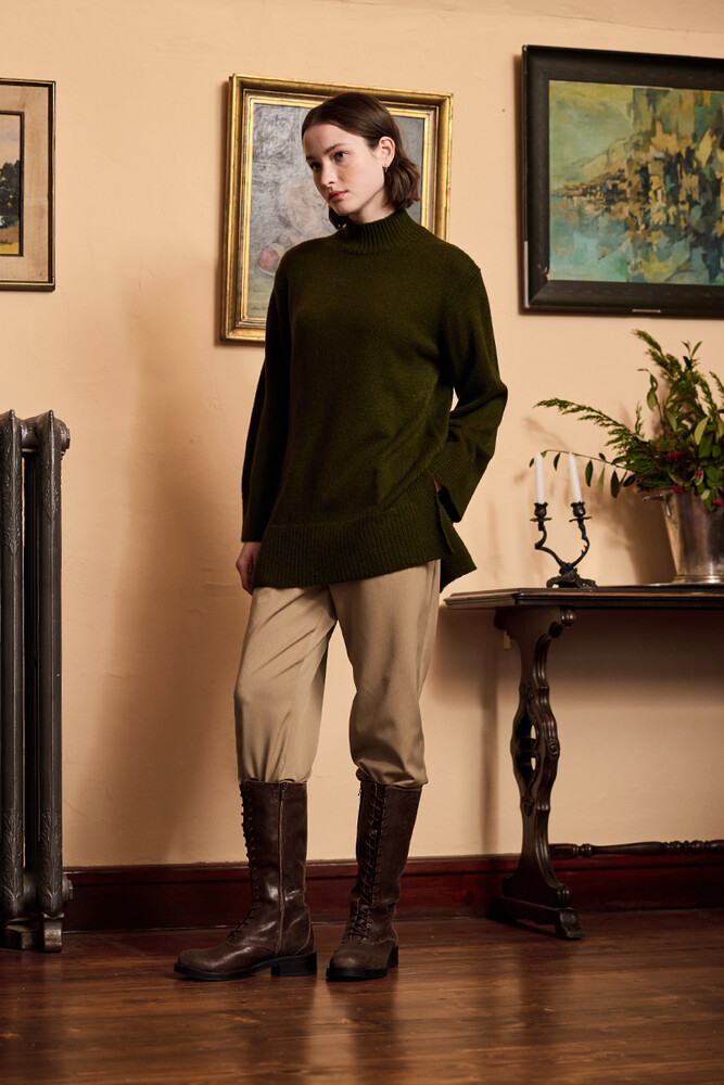 BE BLUE - HAKİ SOFT KAZAK