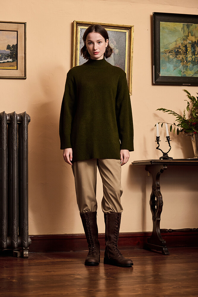 BE BLUE - HAKİ SOFT KAZAK