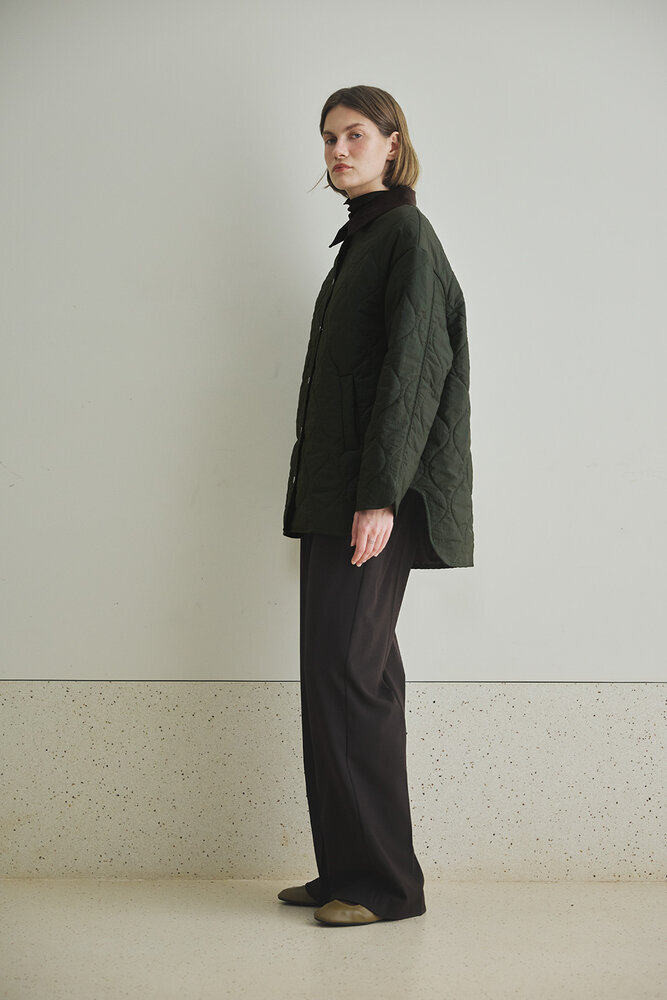 BE BLUE - HAKİ KADİFE YAKALI KAPİTONE MONT