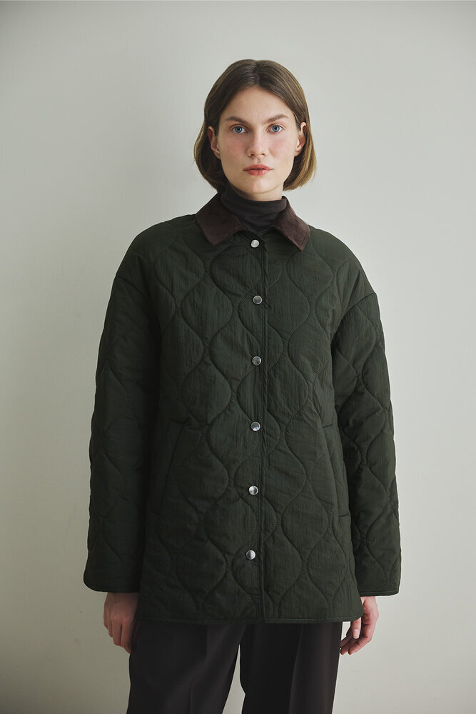 BE BLUE - HAKİ KADİFE YAKALI KAPİTONE MONT