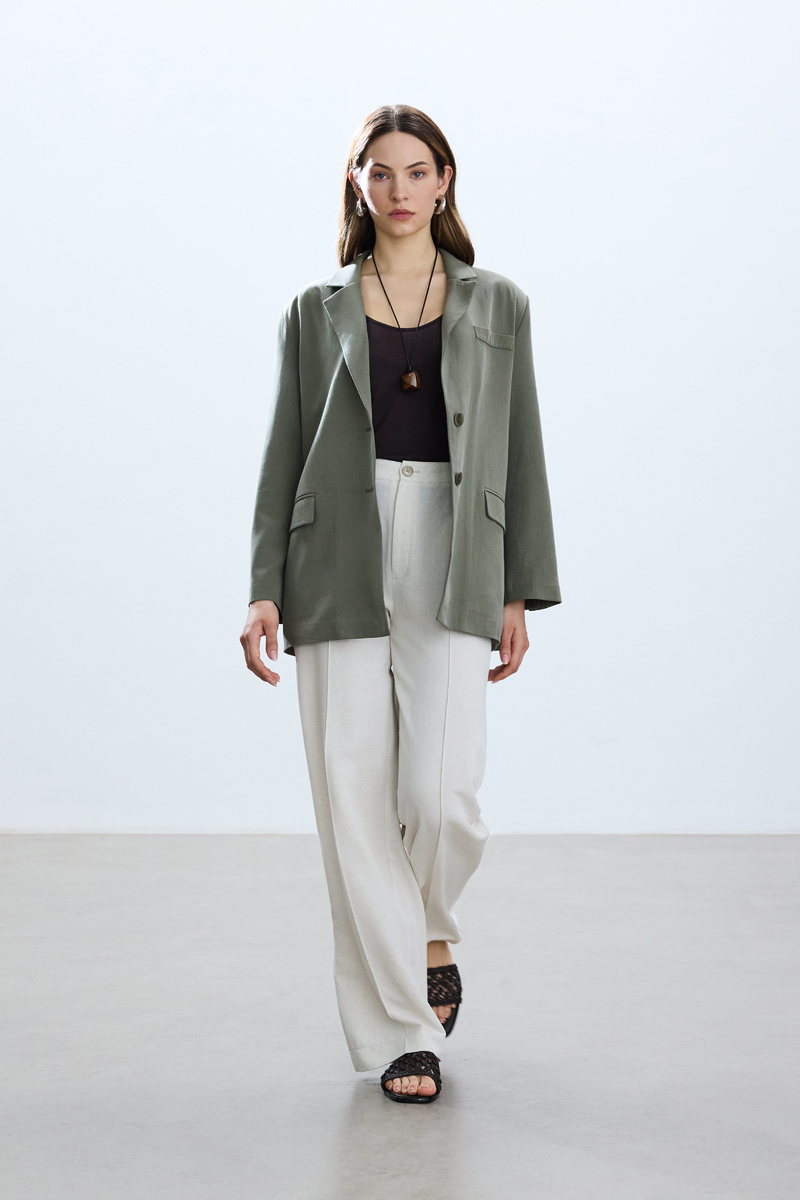 HAKİ YIRTMAÇLI BLAZER