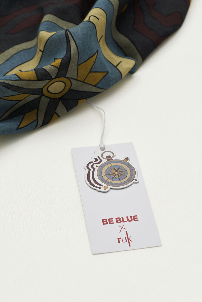 BE BLUE - IMARA ANTRASİT DESENLİ ŞAL