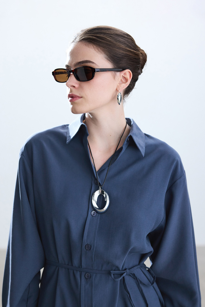 BE BLUE - İNDİGO MODAL VINTAGE GÖMLEK
